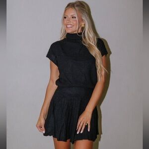 NWT These Three Boutique Black Sweater Skirt Set